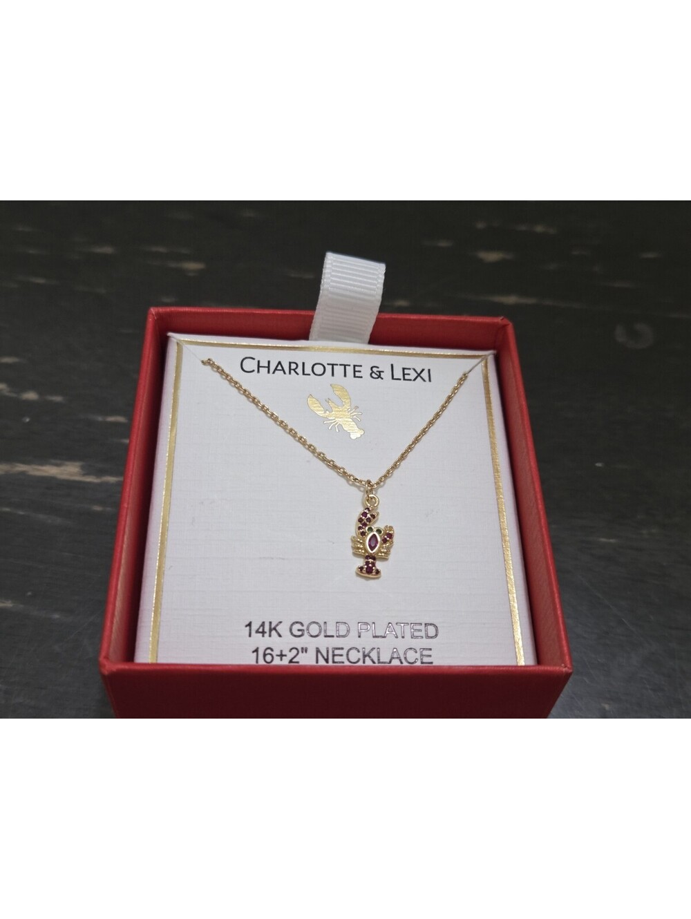 Charlotte & Lexi 14K Gold Plated Colorful Rhinestone Pendant Necklace 16"+2" NIB